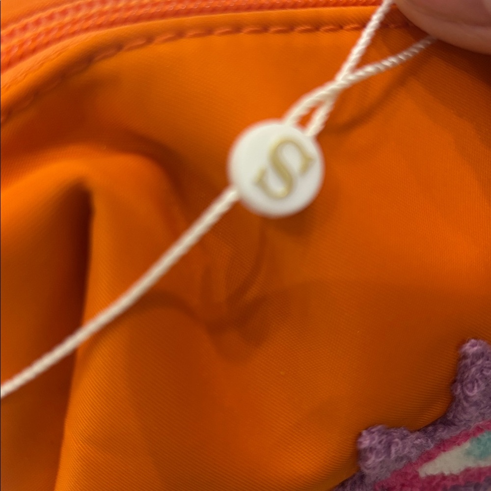 Orange Evil Eye Embroidered Women's Cosmetic Bag/ Clutch - Picture 3 of 4